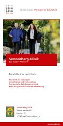 Rehabilitation nach Krebs - Sonnenberg-Klinik