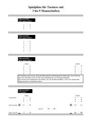 Spielpläne für Turniere mit 3 bis 9 Mannschaften