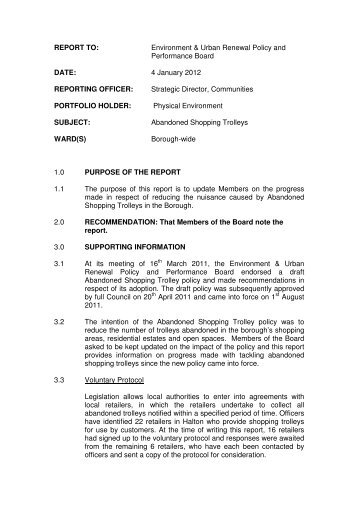 Abandoned Shopping Trolleys PDF 31 KB - Moderngov.halton.gov.uk