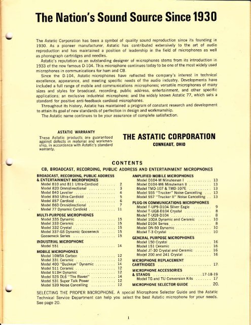 Astatic_Catalog_197 - Preservation Sound