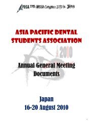 Asia Pacific Dental Students Association Annual General ... - APDSA