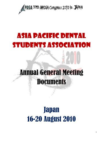 Asia Pacific Dental Students Association Annual General ... - APDSA