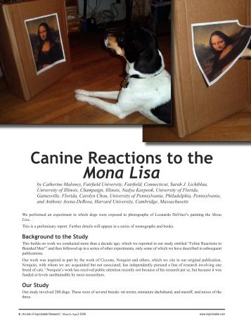 Canine Reactions to the Mona Lisa - Improbable Research