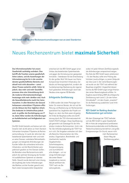 Neues Rechenzentrum bietet maximale Sicherheit - RZV GmbH