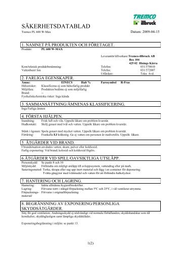 SÃƒÂ¤kerhetsdatablad (MSDS) (25.6 KB - pdf) - Jula