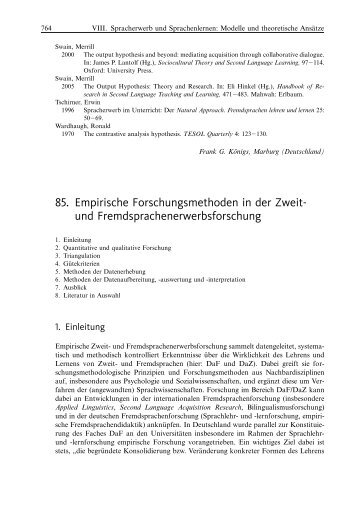 85. Empirische Forschungsmethoden in der Zweit- und ... - Moodle 2