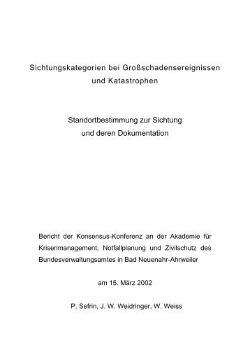 Sichtungskategorien bei GroÃschadensereignissen und ... - deNIS