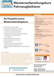 Meisterkurs Fahrzeuglackierer.indd - Online Meisterschule