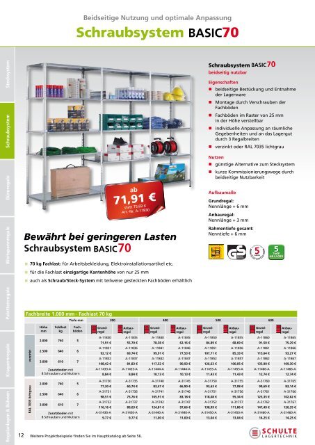 AktionskAtAlog 2012 - Fachbodenregale