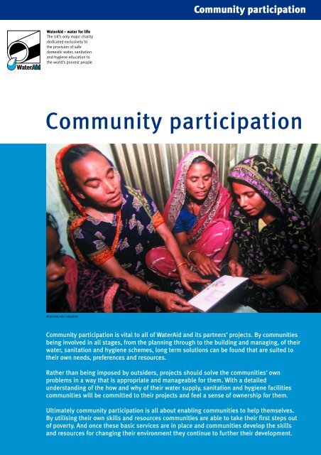 Community participation issue sheet - WaterAid