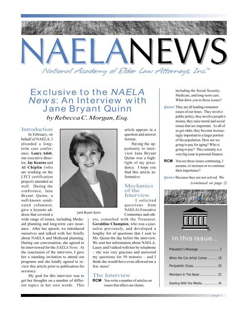 NAELA News August, 1999 - National Academy of Elder Law ...