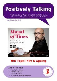 Positively Talking - People Living with HIV/AIDS South Australia