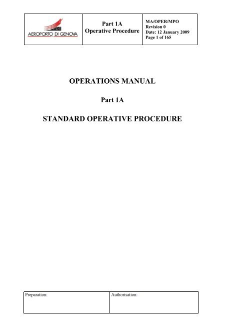 operations manual standard operative procedure - Aeroporto di ...