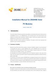 Installation Manual for ZNSHINE Solar PV Modules - GS Energy