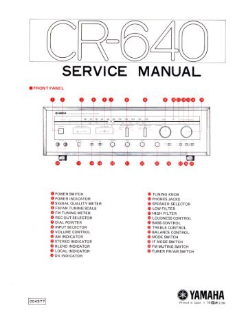 Yamaha CR-640 Receiver Service Manual - diagramas.diagram...