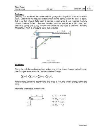 Final Exam Solution - for H. Ed Bargar, PhD, PE