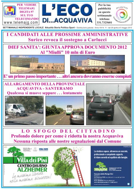 Da L'Eco di Acquaviva n. 11/2013 - telemajg