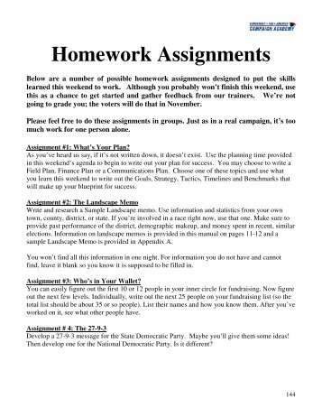 Homework Assignments - Democracy for America