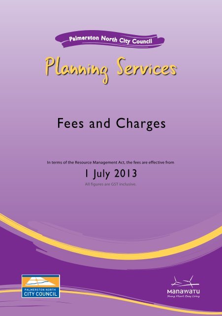 Fees and Charges - PDF - Palmerston North City Council