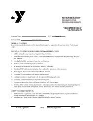 Volunteer Soccer Coach Job Description - The Summit Area YMCA