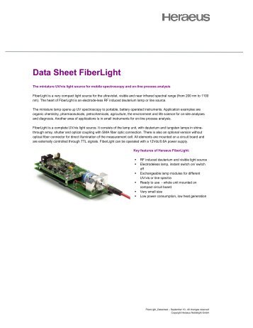 Data Sheet FiberLight - Heraeus Noblelight