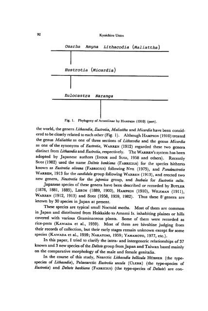 A revision of the genus Deltote RL and its allied genera from Japan ...