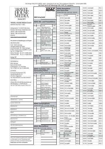 TRAVEL HOUSE MEDIA Gmbh Herbst 2011