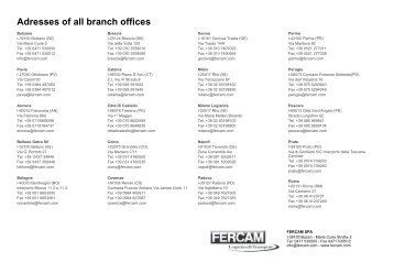 Adresses of all branch offices - Fercam Logistics