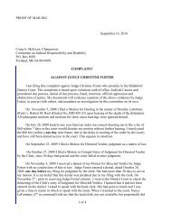 COMPLAINT AGAINST JUDGE CHRISTINE FOSTER