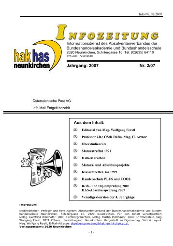 Jahrgang: 2007 Nr. 2/07 - HAK-HAS Neunkirchen