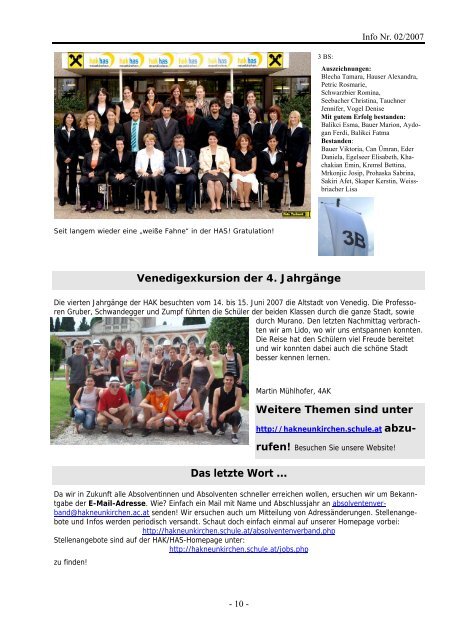 Jahrgang: 2007 Nr. 2/07 - HAK-HAS Neunkirchen