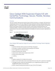 Cisco Catalyst 4500 Supervisor Engine 6-E with CenterFlex ...