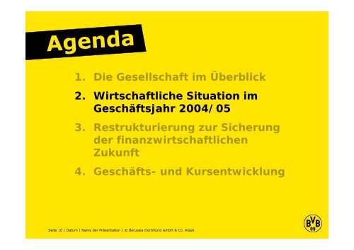 Die Borussia Dortmund GmbH & Co. KGaA an der BÃ¶rse