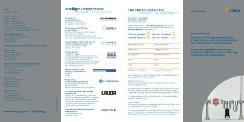 Anmeldung/Registration Fax +49 69 6603-2315 ... - HiTec Zang GmbH