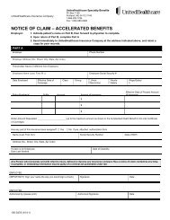 UHC Accelerated Death Benefits Claim Form - AGC Health Plans NW