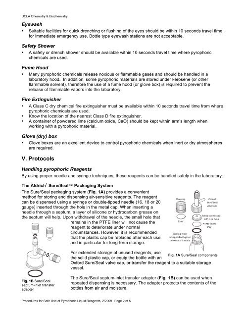 Pyrophoric Liquid Reagents - UCLA Chemistry and Biochemistry