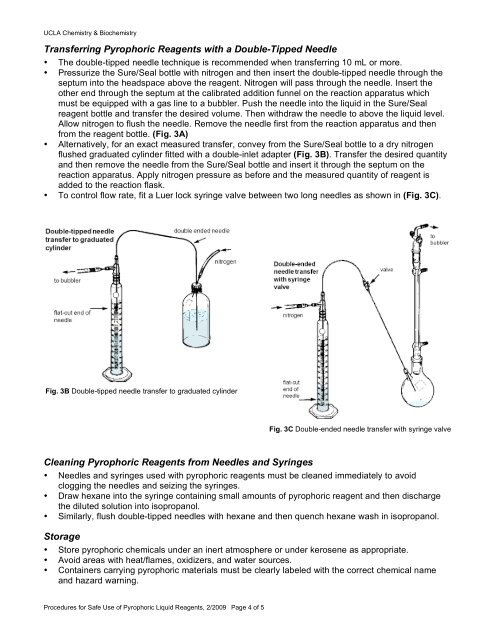 Pyrophoric Liquid Reagents - UCLA Chemistry and Biochemistry