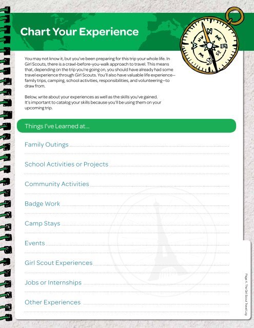 Global Travel Toolkit - Travel Log - Girl Scouts of the USA