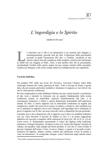 L'ingordigia e lo Spirito