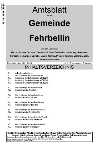 Gemeinde Fehrbellin - verwaltung.gemeinde-fehrbellin.de