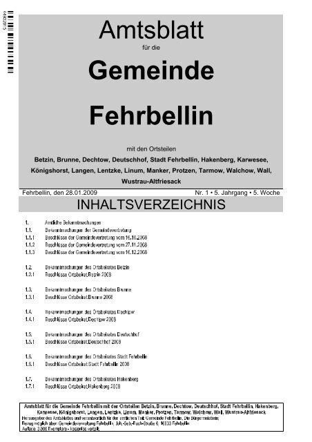 Gemeinde Fehrbellin - verwaltung.gemeinde-fehrbellin.de