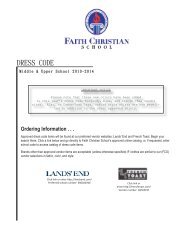 Middle and Upper School Dress Code 2013 â 2014 - Faith Christian ...