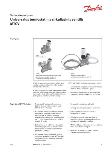 Universalus termostatinis cirkuliacinis ventilis MTCV - Danfoss