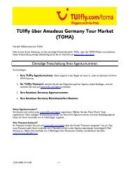 Tuifly über Amadeus Germany Tour Market (TOMA)