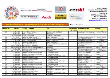 Programm NSV- Junioren Ski alpin - Nidwaldner Skiverband