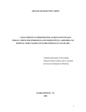 ademar nienkoetter carpes características epidemiológicas ... - UFSC