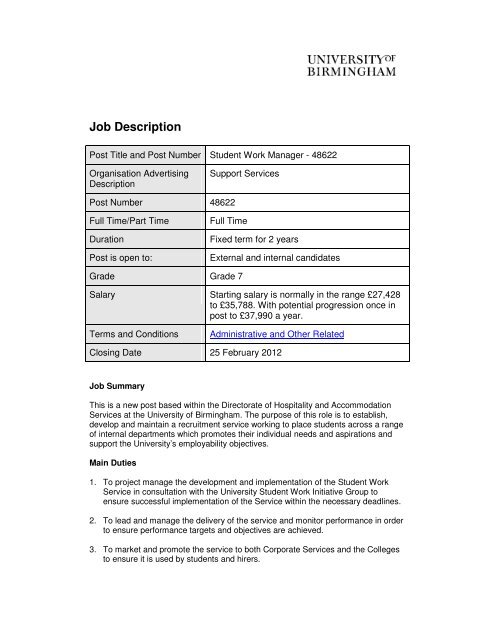 Full job description and person specification - Nases