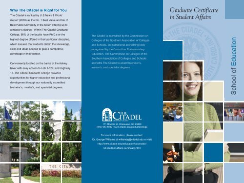 Graduate Certificate in Student Affairs - The Citadel