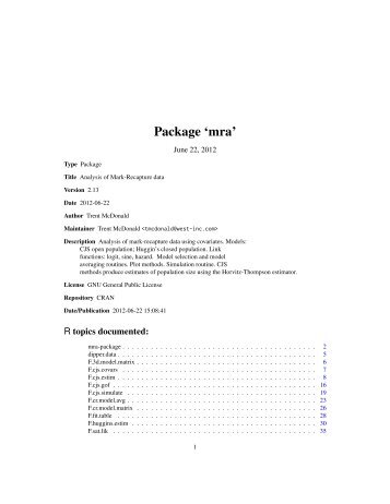 Package 'mra' - open source solution for an Internet free, intelligent ...