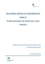 Anexos â RelatÃ³rio SÃ­ntese de Contributos para o PNS 2011-2016